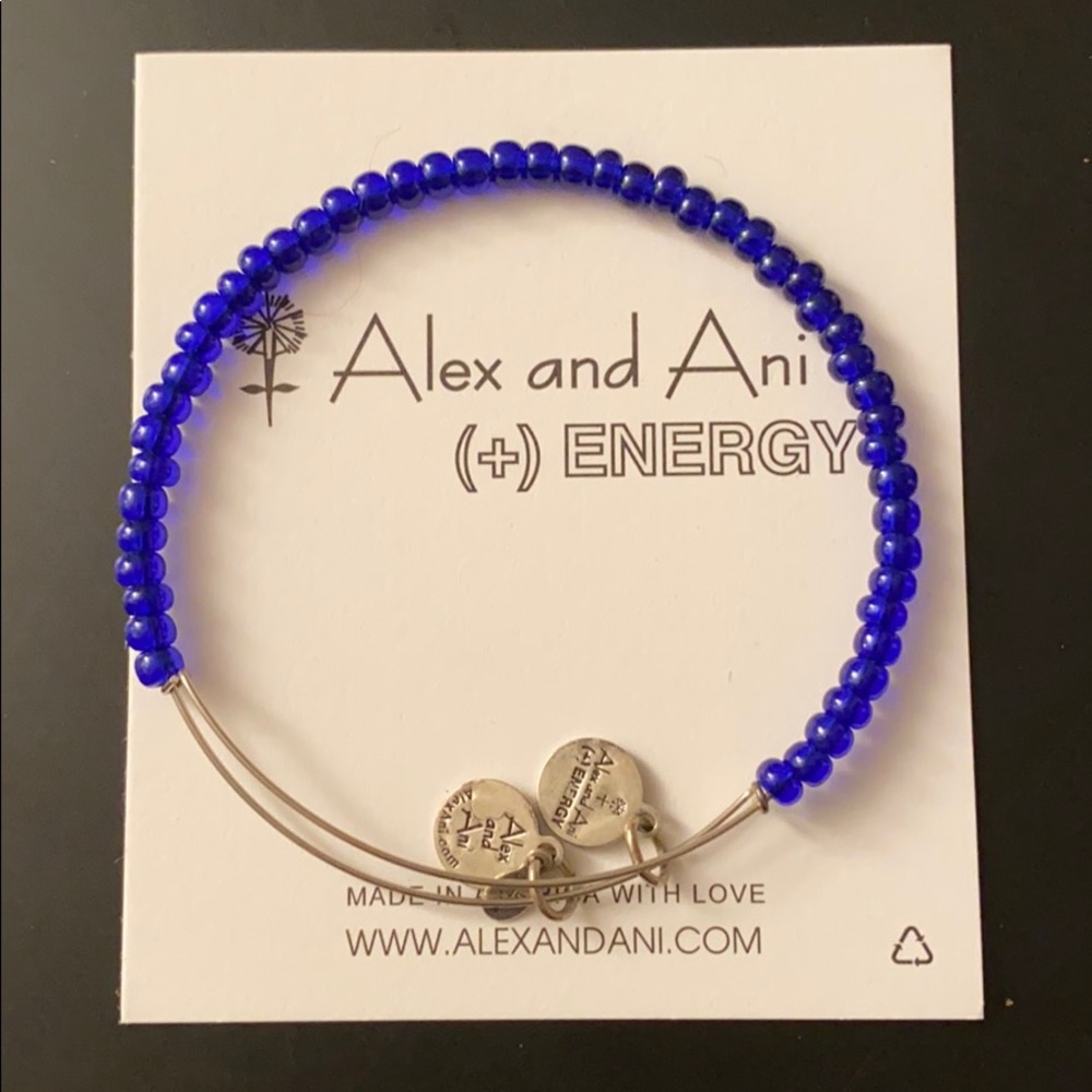Alex and Ani silver with blue beads bracelet